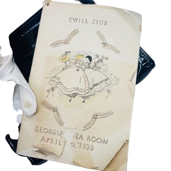 Kwill Club Meeting 1938 Gift Purse with Gloves - Picture 2 of 15